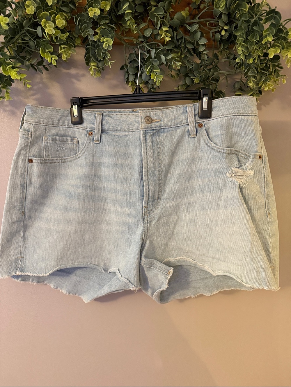 Old Navy High-Rise OG Straight Distressed Denim Shorts – Size 18
